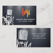 Carte De Visite Microphone | Logo audio numérique (Devant / Derrière)