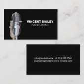 Carte De Visite Microphone métallique | Hôte radio | Podcast (Devant / Derrière)