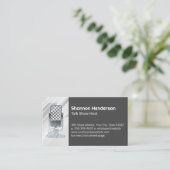 Carte De Visite Microphone métallique | Podcast (Debout devant)