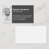 Carte De Visite Microphone métallique | Podcast (Devant / Derrière)