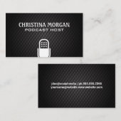 Carte De Visite Microphone | Podcaster | Afficher l'hôte (Devant / Derrière)