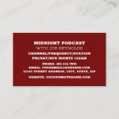 Carte De Visite Microphone Pro, Podcaster, Podcast (Dos)