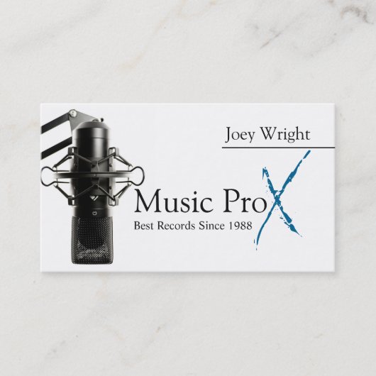 Carte De Visite Microphone professionnel de studio d'enregistremen (Devant)