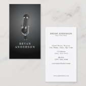 Carte de visite Microphone rétro (Devant / Derrière)