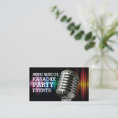 Carte De Visite Microphone Silver, Karaoke Event Organizer (Debout devant)