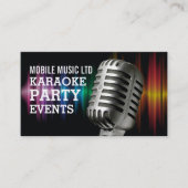 Carte De Visite Microphone Silver, Karaoke Event Organizer (Devant)