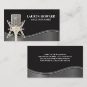 Carte De Visite Microphone Studio | Chanteur d'ingénieur sonore (Devant / Derrière)