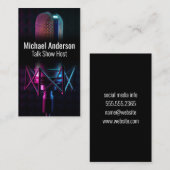 Carte De Visite Microphone Studio | Lumière ambiante colorée (Devant / Derrière)