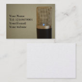 Carte De Visite Microphone sur arrière - plan léger (Devant / Derrière)