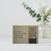 Carte De Visite Microphone sur arrière - plan léger (Debout devant)