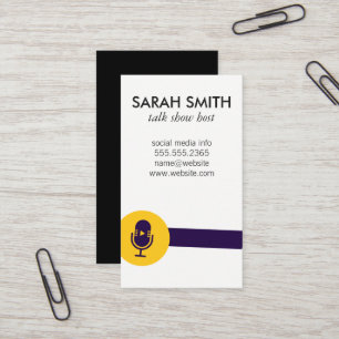 Carte De Visite Microphone Talk Show Logo / Divertissement
