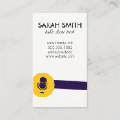 Carte De Visite Microphone Talk Show Logo / Divertissement (Devant)