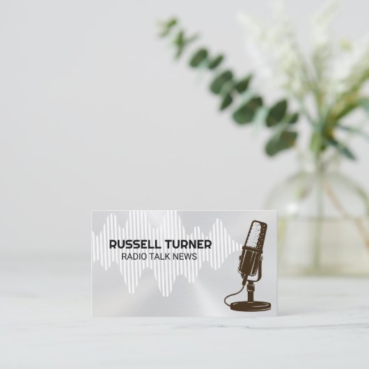 Carte De Visite Microphone | Vague audio (Debout devant)