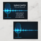 Carte De Visite Microphone | Vague audio numérique (Devant / Derrière)