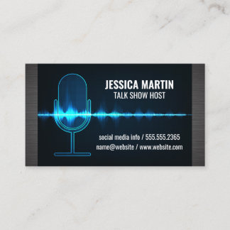Carte De Visite Microphone | Vague audio numérique