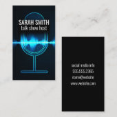 Carte De Visite Microphone | Vague audio numérique (Devant / Derrière)