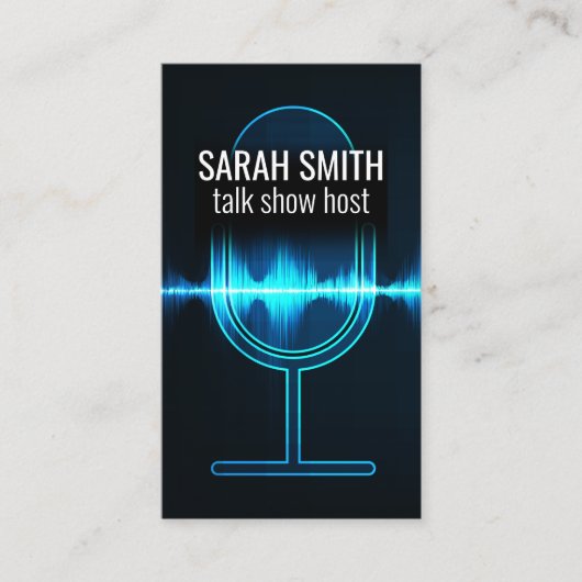 Carte De Visite Microphone | Vague audio numérique (Devant)