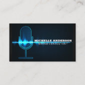 Carte De Visite Microphone | Vague audio numérique (Devant)