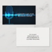 Carte De Visite Microphone | Vague audio numérique (Devant / Derrière)