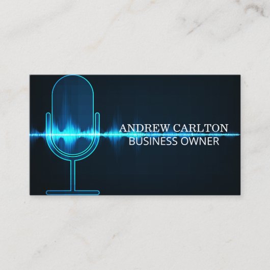 Carte De Visite Microphone | Vague audio numérique (Devant)