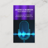 Carte De Visite Microphone | Vague audio numérique | Metallique (Devant)