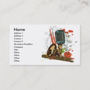Carte De Visite microphone vintage grunge vecteur