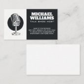 Carte De Visite Microphone vintage | Hôte Sing Blogger (Devant / Derrière)