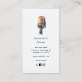 Carte De Visite Microphone vintage Podcaster (Devant)