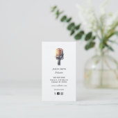 Carte De Visite Microphone vintage Podcaster (Debout devant)