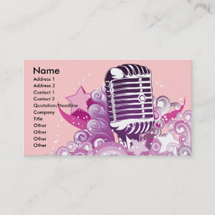 Carte De Visite microphone vintage vecteur diva chantant