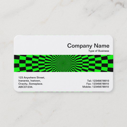 Carte De Visite Middle Band - Op Art Green et Black (Devant)