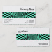 Carte De Visite Middle Band - Op Art Turquoise et Noir (Devant / Derrière)