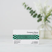 Carte De Visite Middle Band - Op Art Turquoise et Noir (Debout devant)