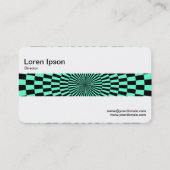 Carte De Visite Middle Band - Op Art Turquoise et Noir (Dos)