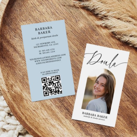 Carte De Visite Midwife Birth Postpartum  Doula Photo Arch QR CODE