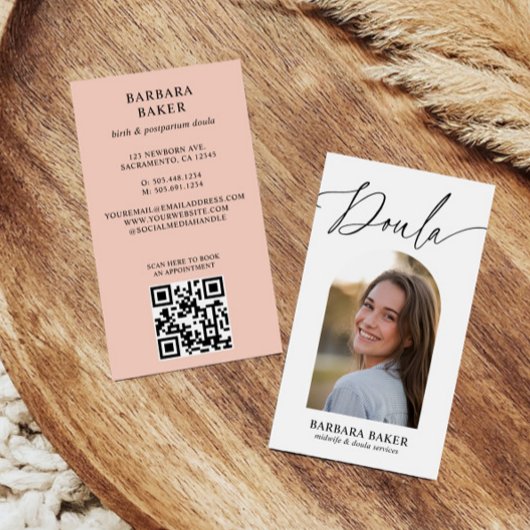 Carte De Visite Midwife Birth Postpartum  Doula Photo Arch QR CODE