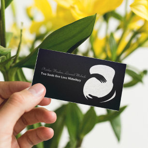 Carte De Visite Midwife Black White Pregnant Belly Chic Maternity