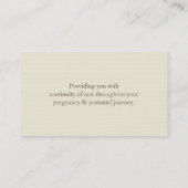 Carte De Visite MIDWIFE DOULA créative tourbillons crème menthe br (Dos)