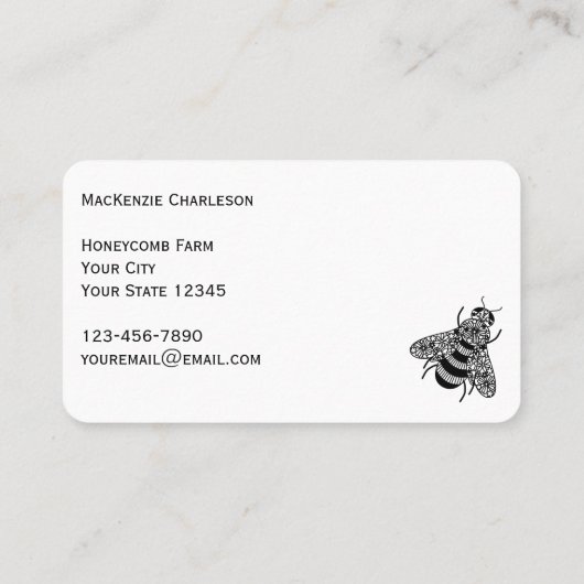 Carte De Visite Miel Bee (Dos)