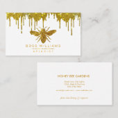 Carte De Visite Miel Bee Gold Parties scintillant Faux Apiarist Fa (Devant / Derrière)