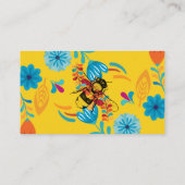 Carte De Visite Miel Bee Main dessinée Fleur jaune (Dos)