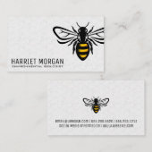 Carte De Visite Miel Bee | Motif géométrique | Insecte (Devant / Derrière)
