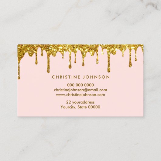 Carte De Visite miel gouttes fausse parties scintillant abeille ca (Dos)