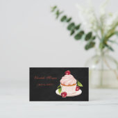 Carte De Visite Mignon Adorable, Gâteau, Noir (Debout devant)