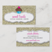 CARTE DE VISITE mignon audacieux cupcake parties s (Devant / Derrière)