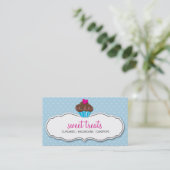 CARTE DE VISITE mignon audacieux cupcake pastel bl (Debout devant)