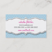 CARTE DE VISITE mignon audacieux cupcake pastel bl (Dos)