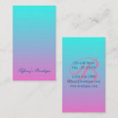 Carte De Visite mignon caisson ombre sirène rose Fuchsia turquoise (Devant / Derrière)