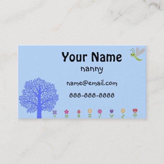 Carte de visite mignon de bonne d'enfants (Devant)