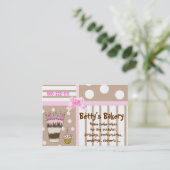 Carte de visite mignon de boulangerie de rose et (Debout devant)